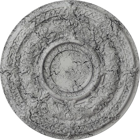 Ekena Millwork Dauphine Ceiling Medallion (Canopies up to 13 1/4"), 33 7/8"OD x 1 3/8"P, Ultra Pure White Crackle CM33DAUWC